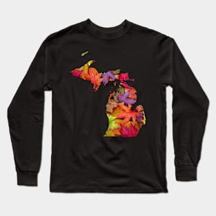 Michigan | Fall Leaves Long Sleeve T-Shirt